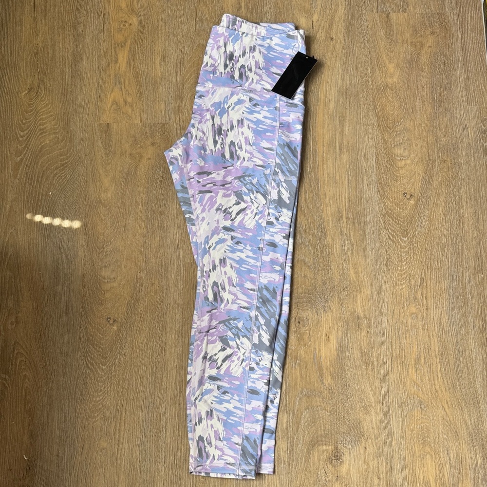 Purple and Gray Patterned Leggings